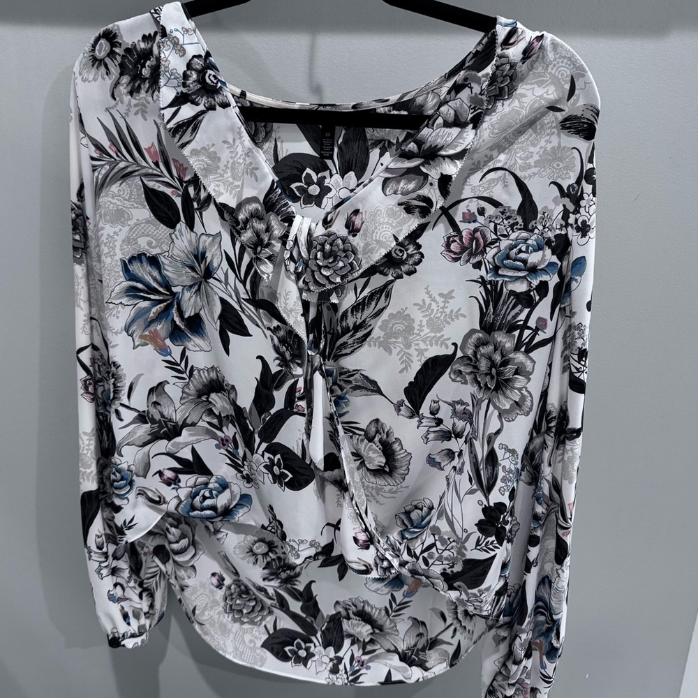 White House Black Market Floral Blouse - Multicolor